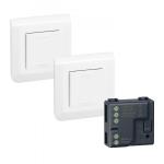 LEGRAND Prt  poser mosaic 2 commandes sans fils sans pile + 1 micromodule - blanc 077725L