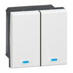 LEGRAND Commande filaire bus knx mosaic avec 2 touches  2 appuis  -  blanc 078494