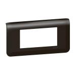 LEGRAND Plaque de finition horizontale mosaic pour 4 modules noir mat 079054L