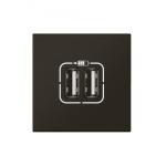 LEGRAND Chargeur 2 usb type-a 2,4a 12w mosaic 2 modules 230v ou 5v= - noir mat 079194L