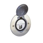 LEGRAND Prise de sol simple rj45 catgorie6 ftp avec platine ronde  -  inox bross 089771