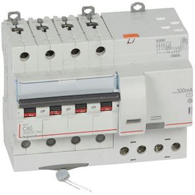 LEGRAND Disjoncteur diffrentiel monobloc dx6000 10ka arrive haute vis dpart haut automatique 4p 400v~  -  40a  -  typeac 300ma 411220