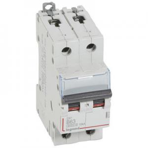 LEGRAND Disjoncteur dx6000 10ka arrive haute et dpart bas  vis 2p 230v~  400v~  -  63a  -  courbe b  -  2 modules 407500