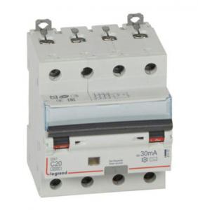 LEGRAND Disjoncteur diffrentiel monobloc dx6000 10ka arrive haute et dpart bas  vis 4p 400v~  -  20a  -  typeac 30ma 411187