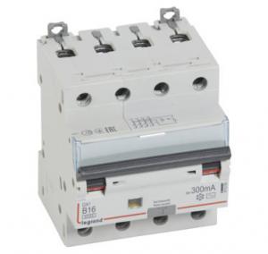 LEGRAND Disjoncteur diffrentiel monobloc dx6000 10ka arrive haute dpart bas  vis 4p 400v~  -  16a  -  typeac 300ma  -  courbe b 411359