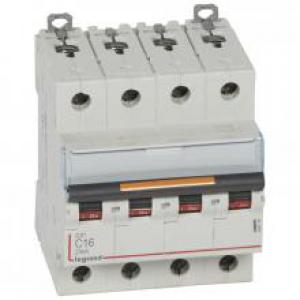 LEGRAND Disjoncteur dx 25ka arrive haute et dpart bas  vis 4p 400v~  -  16a  -  courbe c  -  4 modules 409794