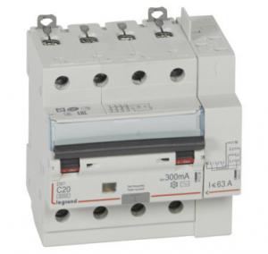 LEGRAND Disjoncteur diffrentiel monobloc dx6000 10ka arrive haute vis dpart haut automatique 4p 400v~  -  20a  -  typeac 300ma 411217