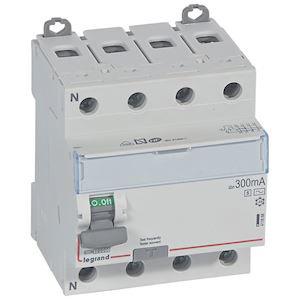 LEGRAND Interrupteur diffrentiel dx - id arrive haute et dpart bas  vis  - 4p 400v~ 40a typeac 300ma slectif  -  4 modules 411668