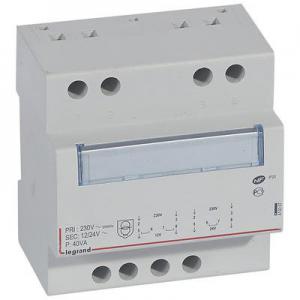 LEGRAND Transformateur de scurit 230v vers 12v ou 24v  -  40va  -  5 modules 413097