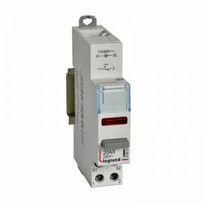 LEGRAND Inter poussoir modulaire double fonction contact 1nf + voyant led rouge 110v~  400v~  -  1 module 412915
