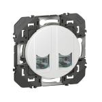 LEGRAND Double prise rj45 catgorie 6a stp grade 3 tv dooxie finition blanc quipe d\'un support -  quiper de plaque de finition 600380