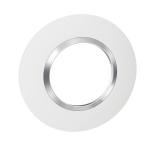 LEGRAND Plaque ronde dooxie 1 poste finition blanc avec bague effet chrome 600973