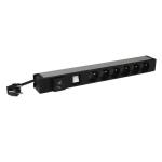 LEGRAND Pdu avec parasurtenseur 19pouces 1u lcs avec 6 prises 2p+t et cordon d'alimentation 3m avec fiche 2p+t 16a 646835