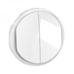 LEGRAND Enjoliveur double poussoir no+nf  voyant nouveau cliane - blanc antimicrobien CB3027