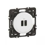 LEGRAND Prise usb cliane type-a + type-c 20w - bornes  vis - prmont blanc CC0153