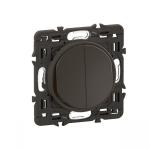 LEGRAND Double interrupteur ou va-et-vient + poussoir nouveau cliane - prmont noir CE2031