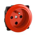LEGRAND Prise 2p+t  dtrompage nouveau cliane avec enjoliveur rouge CM0115