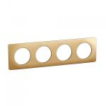 LEGRAND Plaque de finition nouveau cliane 4 postes - laiton satin CP1204