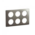 LEGRAND Plaque de finition nouveau cliane 2x3 postes - acier satin CP1810