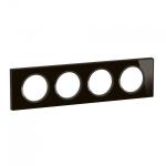 LEGRAND Plaque de finition nouveau cliane 4 postes - verre onyx noir CP1904