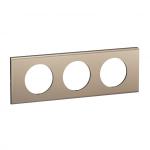 LEGRAND Plaque de finition nouveau cliane 3 postes - nickel satin CP2103