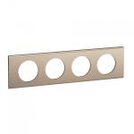 LEGRAND Plaque de finition nouveau cliane 4 postes - nickel satin CP2104