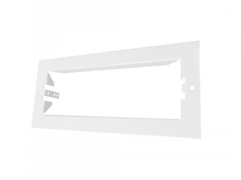 Photo Cadre d'encastrement Boitier Zeta pour ULTRALED et PLANETE 400 -Blanc- Patte de serrage pour épaisseur de 0 à 40mm- Réserve d'encastrement min 60 à 100mm- Suspension de sécurité: compatible fixoplaf - Dimensions découpe support 300x105mm | Ref : LUM10538