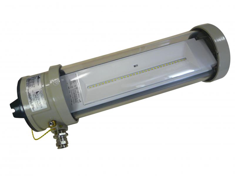 Photo B.A.E.S SATI - Adressable - Flux assign 330lms ATEX. Compatible protocoles ADR & CGLine+. 100% LEDs - IP65/IK07 - Autonomie 1h. Protection EEx d IICT6, tube en verre et embouts en aluminium | Ref : LUM17141