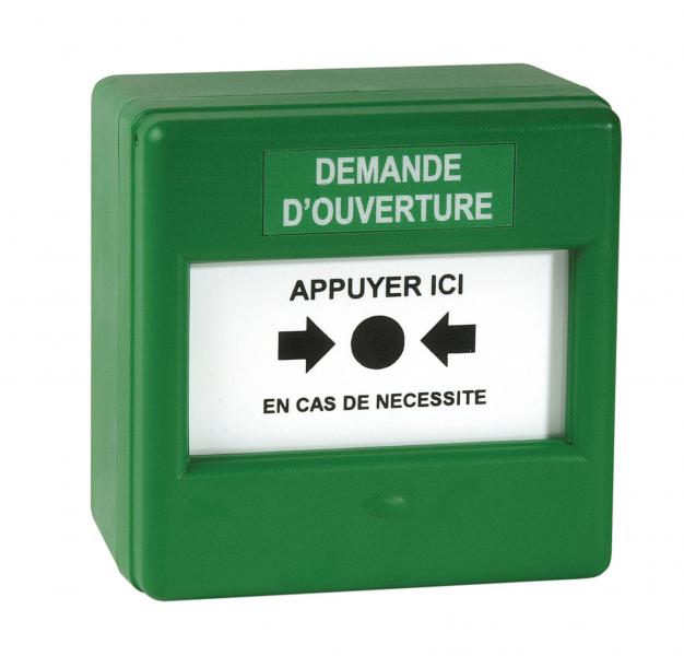 Photo Coffret Membrane simple action - couleur verte - DEMANDE OUVERTURE | Ref : NUG30344