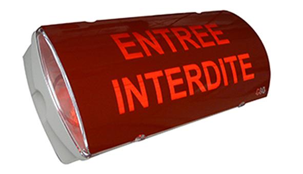 Photo Panneau lumineux pour indication \'ENTREE INTERDITE\' en cas d\'incendie - Etanche IP65 | Ref : NUG30490