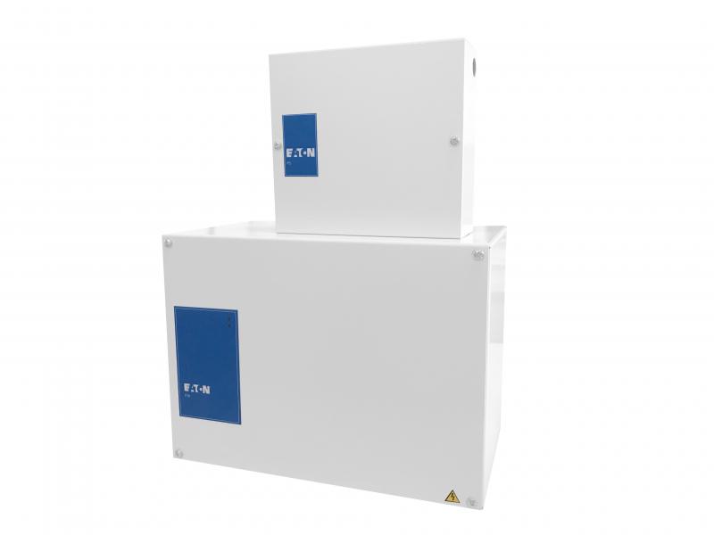 Photo Alimentation Electrique Secourue – 2 sorties 24V– 120W. Livrée avec batterie 7Ah. Circuit de charge batterie surveillé par microcontrôleur. Protection électronique rapide et sans fusible des sorties | Ref : NUG34146