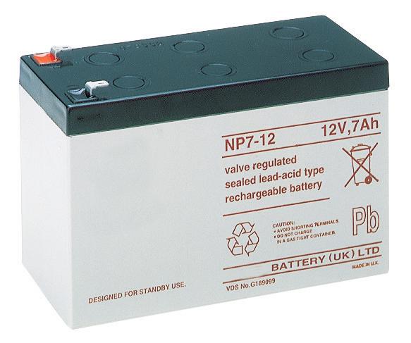 Photo Batterie Plomb etanche 12 Vcc - 7 Ah - 151 x 65 x 101 | Ref : NUG38444