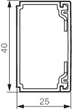 Photo Goulotte 40 x 25 Fond   couvercle, 1 compartiment, long. 2 m | Ref : 16280        