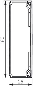 Photo Goulotte 80 x 25 Fond   couvercle, 1 compartiment, long. 2 m | Ref : 16320        