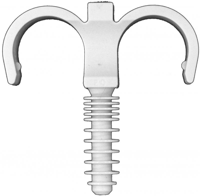 Photo SEAU DE 100 RAMCLIP GRIS DOUBLE Ø 25 EN NYLON (FIXATION POUR GAINES SOUPLES. TUBES GAINES. PER ET TUBES CUIVRE) FABRIQUE EN France (RAM WISSOUS) | Ref : 56825