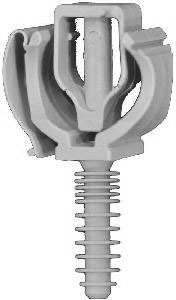 Photo SEAU DE 50 CLIPEO GRIS SIMPLE  2 EN NYLON (FIXATION POUR TUBES IRL. SUR SUPPORT PLEINS ET FRIABLES) FABRIQUE EN France (RAM WISSOUS) | Ref : 57225
