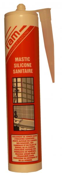 Photo MASTIC SILICONE SANIT. BLANC 3 | Ref : 63620