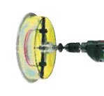 Photo Trpan ajustable Mga-Multispot avec cloche de rcupration de dbris. Perage 55  255 mm, queue  mplats de 10 mm. | Ref : 063006       