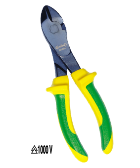 Photo Pince coupante diagonale renforce isole. Manches bimatire, acier poli noir. Capacit de coupe acier 1,8 mm. Longueur 180 mm. | Ref : 221003       