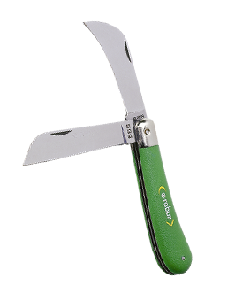 E-ROBUR Couteau d'électricien 2 lames manche en bois - 424005