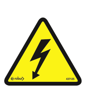 Photo Boite de 20 �tiquettes signal�tiques triangle autocollant 100x100x100 mm, symbole �clair. | Ref : 437125