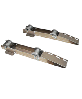Vignette 2 produit Sabot aluminium pour touret de 300 à 1600 mm, 1t maximum. Galets acier sur roulement réglables. Vendu par 1 Sabot | Ref : 398780