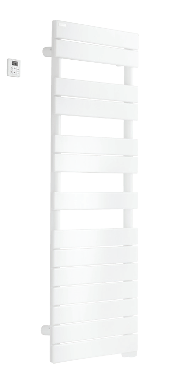 Photo Fassane Spa Asym EL droite.cde RF. Blanc RAL 9016. 1000W H1699 mm / L550 mm  | Ref : TFR100055/GF