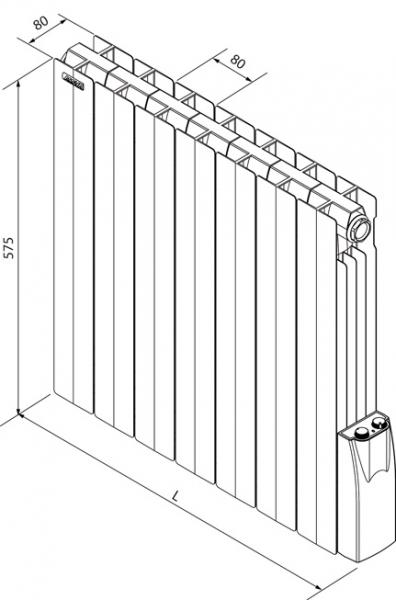 Vignette 3 produit Ref : TAX050037 | Radiateur Caloporteur ATOLL récepteur CPL intégré 500W