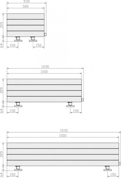 Vignette 3 produit Ref : TCLXD100100   | Radiateur Caloporteur FASSANE plinthe electrique Blanc 1000 W