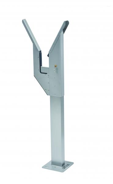 Photo Lyre avec déverrouillage électromécanique pour lisse ronde de 100mm | Ref : FR2470