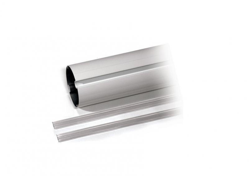 Photo Lisse tubulaire 100mm L=6850mm avec profil couvre-rainure | Ref : G06850