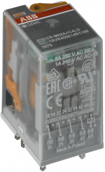 Photo RELAIS MINIATURE DÉBROCHABLE 230VAC 4RT 250V,6A | Ref : 240561330
