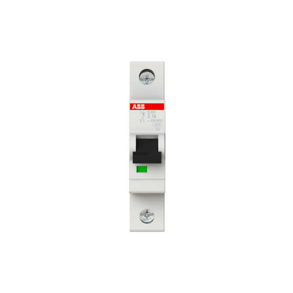 Photo S200 Disjoncteur modulaire - 1P - 16A courbe C - 6000A/10kA (1 module)-peignable | Ref : 352138