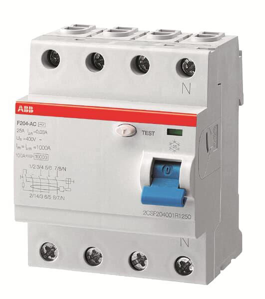 Interrupteur Différentiel F204 4P 63A 30mA Type A - ABB BASSE